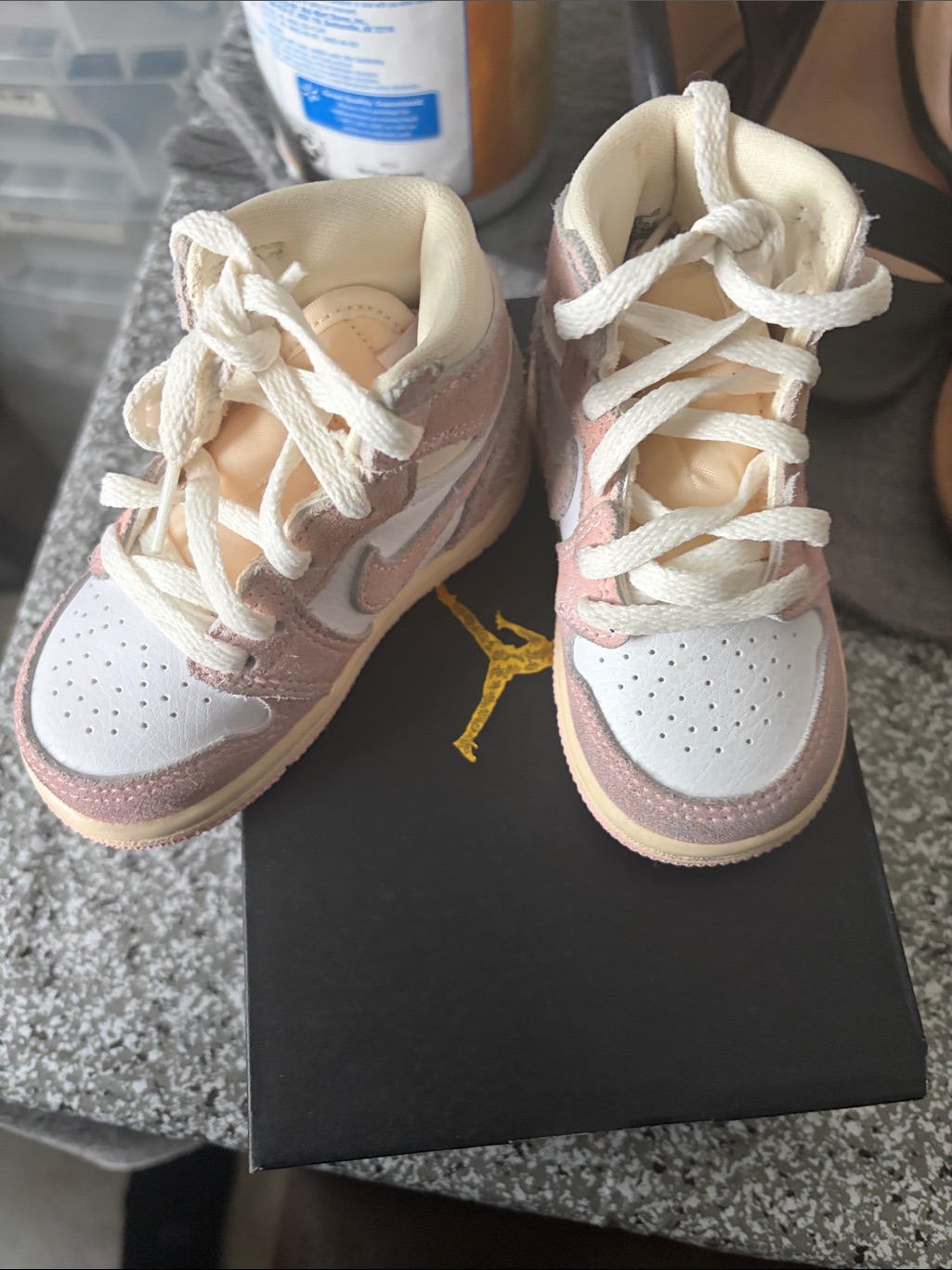 Kids Pink And White High-Top Sneakers - Brand: